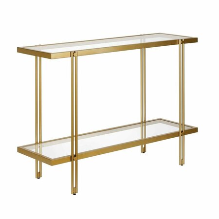 HUDSON & CANAL Henn &amp; Hart  Inez Brass Console Table - 30 x 42 x 14 in. AT0314